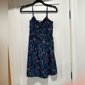 Stylish Blue Patterned Women's Dress